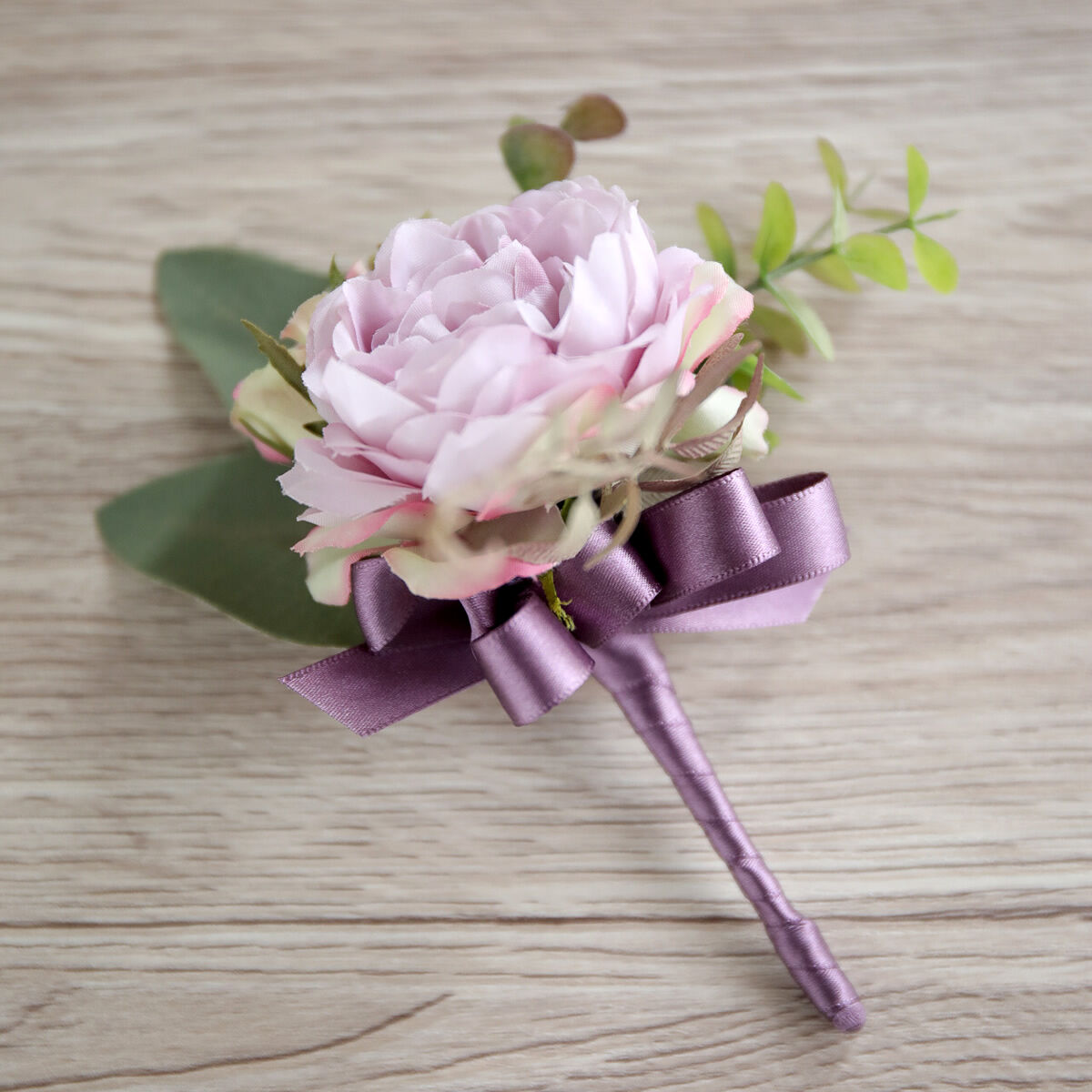 アンティーク薔薇のブーケ&ブートニア♡ Wedding】ピンクのバラと芍薬のクラッチブーケ&ブートニア