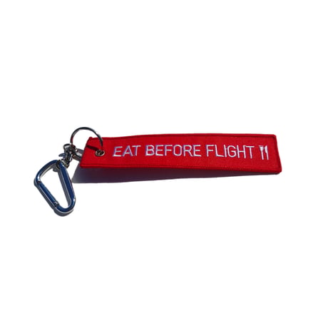 ”EAT BEFORE FLIGHT”　フライトタグキーホルダー