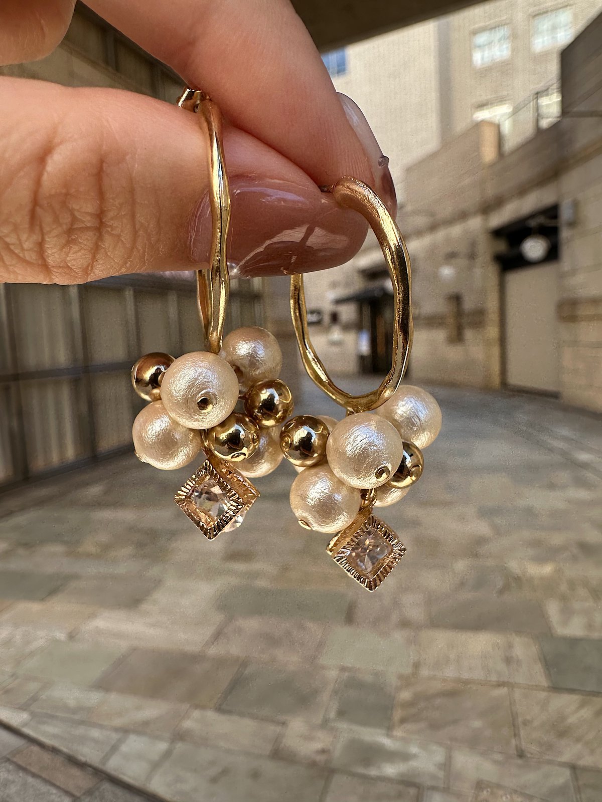 スクエアフープコットンパール | 𝐋𝐔𝐔𝐍𝐀 