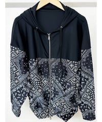 RESOUND CLOTHING   Paisley RUSH OVERZIPUPHOODIE　BANDANA BLACK