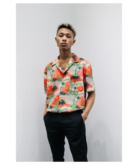 ocean pattern S/S shirt