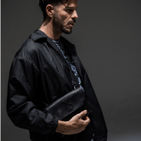 RESOUND CLOTHING  decade  collabo clutch　wallet shoulder bag BLACK