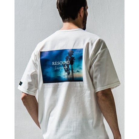RESOUND CLOTHING Palm BEACH photo LOOSE TEE WHITE