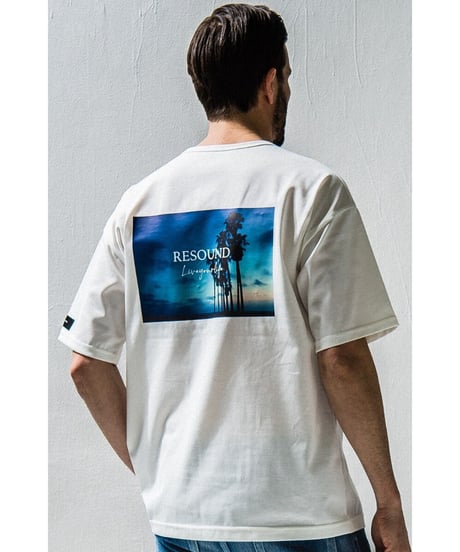 RESOUND CLOTHING Palm BEACH photo LOOSE TEE WHITE