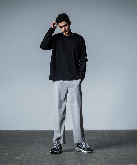 RESOUND CLOTHING　fake layered longsleave BLACK