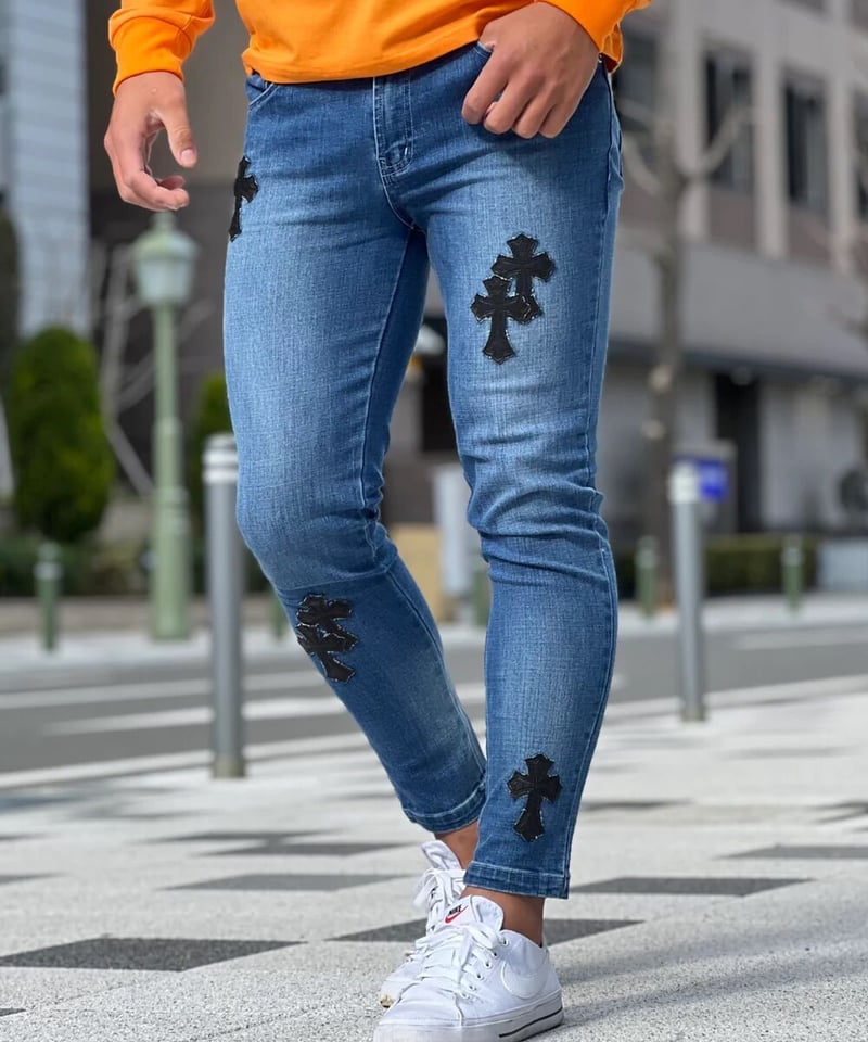 デイジーパッチデニム パンツ（ネイビー） MARY QUANT デイジーパッチ