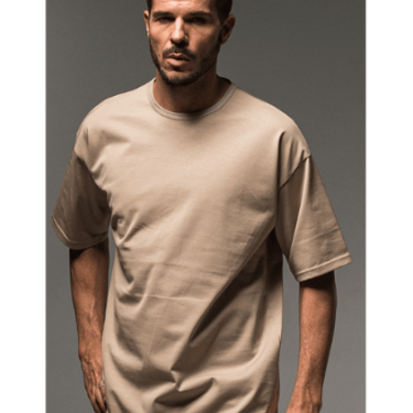 RESOUND CLOTHING BACK ROGO LOOSE TEE BEIGE