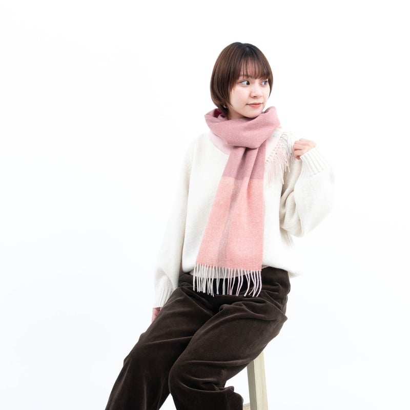 ピュアカシミヤ100%マフラー/ローズ | fula-cashmere