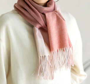 ピュアカシミヤ100%マフラー/サンゴ | fula-cashmere