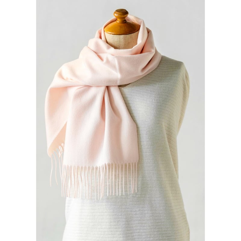 カシミヤブレンド無地マフラー/スノーピンク | fula-cashmere