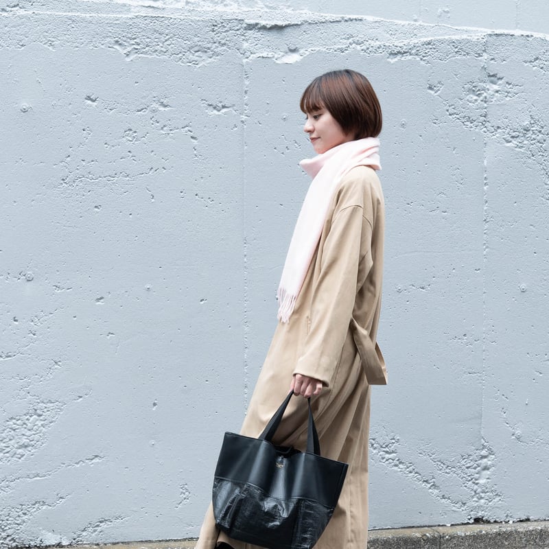 カシミヤブレンド無地マフラー/スノーピンク | fula-cashmere