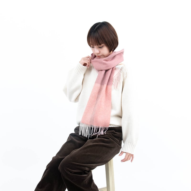 ピュアカシミヤ100%マフラー/ローズ | fula-cashmere