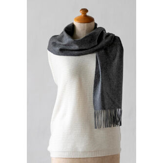 カシミヤブレンド無地マフラー/チャコールグレー | fula-cashmere