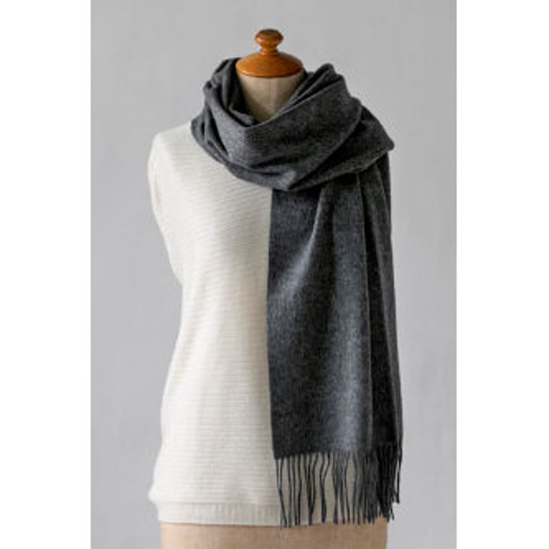 カシミヤ ブレンドストール/チャコールグレー | fula-cashmere