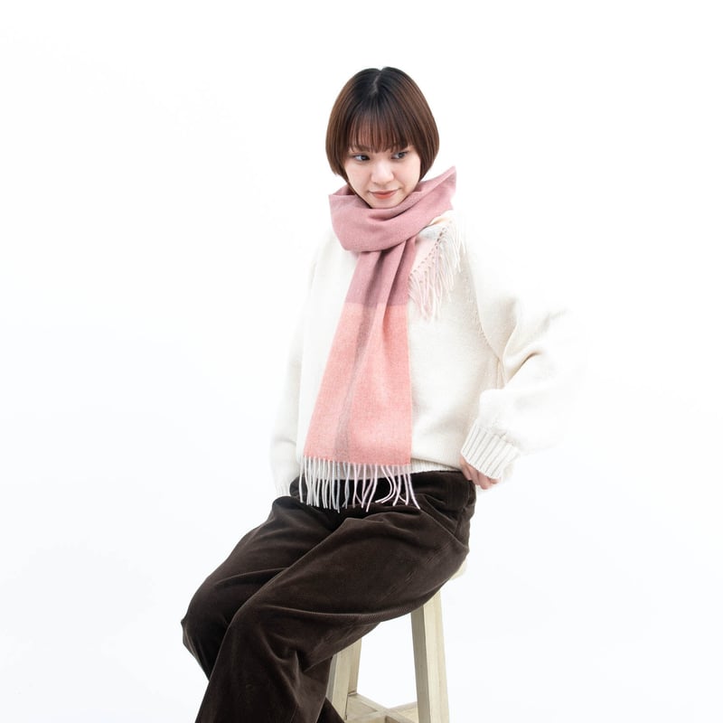 ピュアカシミヤ100%マフラー/ローズ | fula-cashmere