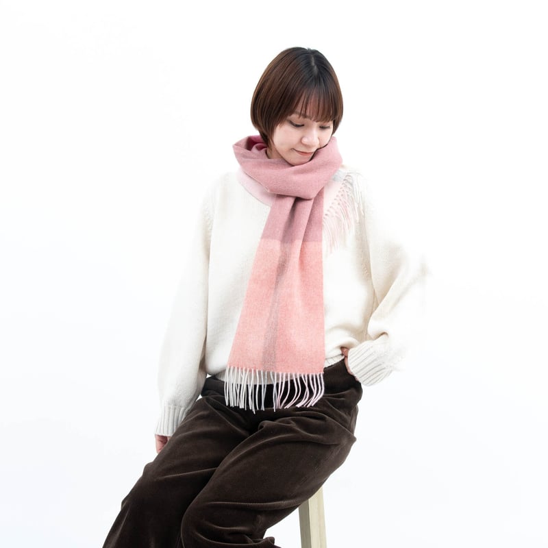 ピュアカシミヤ100%マフラー/ローズ | fula-cashmere