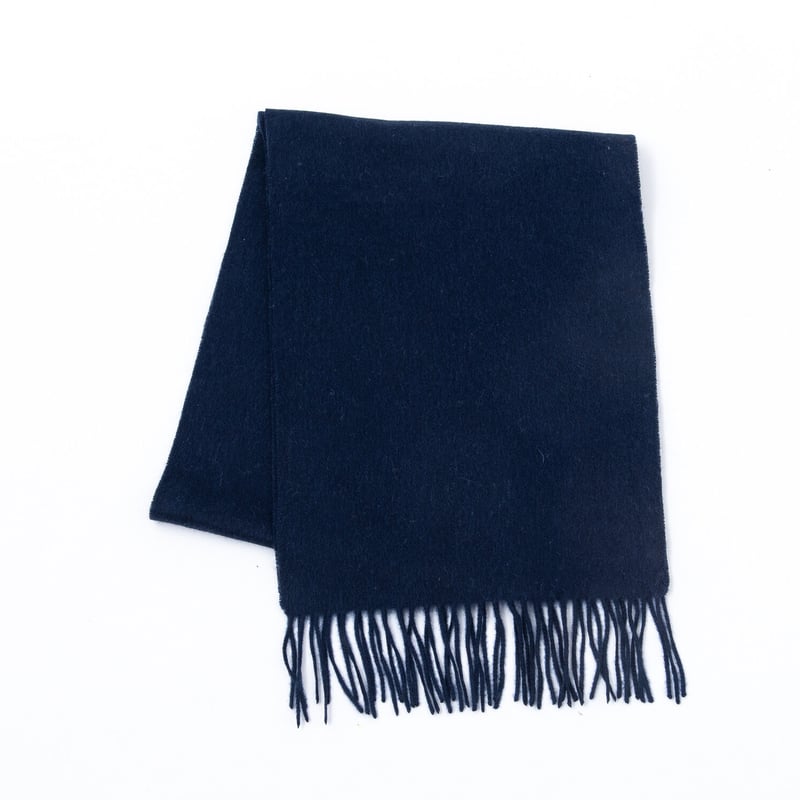 カシミヤブレンド無地マフラー/ネイビー | fula-cashmere