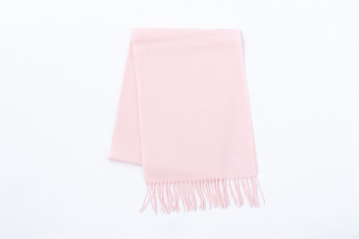 未使用45R インドメリノカシミヤのヘリンボ ンマフラー ピンク　¥20,900 fit=scale-down,w=1200