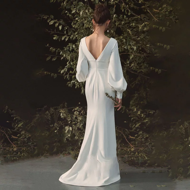 Vネック 長袖 ソフトマーメイドドレス | Joli dress 