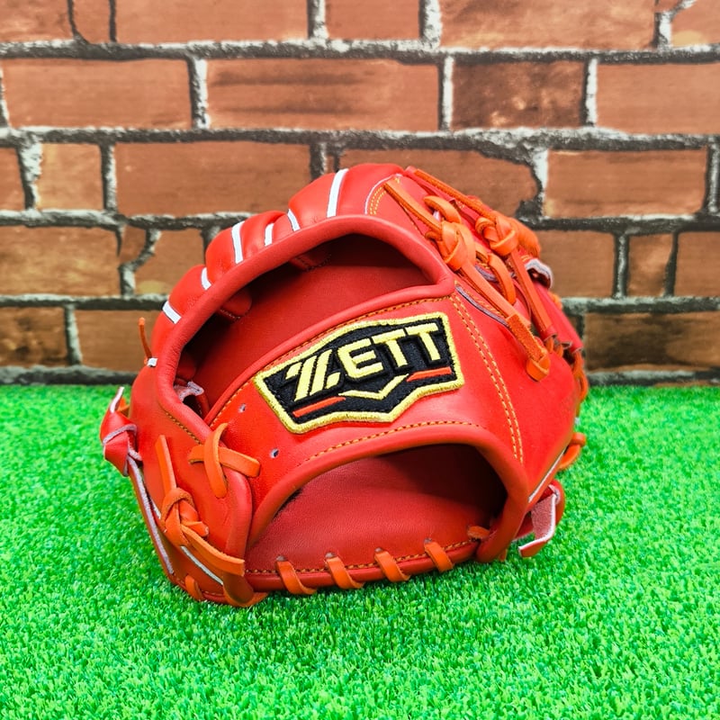 ZETT オレンジ色 硬式グローブ ZETT PROSTATUS 硬式グローブ オレンジ