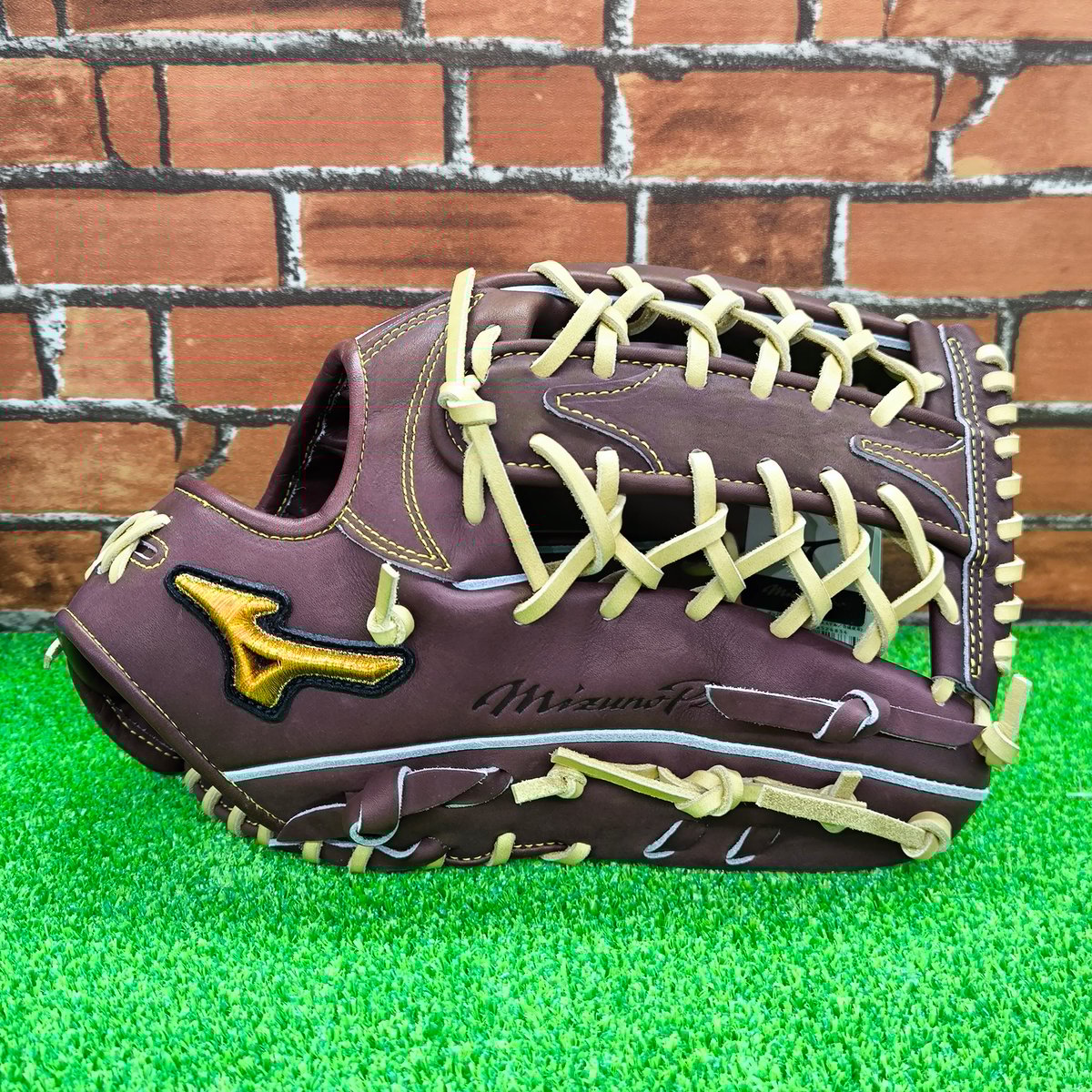 日本製 ミズノプロ グローブ ロゴ ブラウン 日本製 ミズノプロ