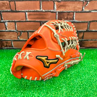 【オリジナルサービス】【限定】ミズノプロ 硬式グローブ 外野用 スプレンディッドオレンジ 型付けorストロングクリーナー サービス