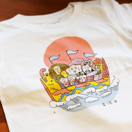 沖縄七福？神tシャツ　カラー　半袖  キッズ100cm