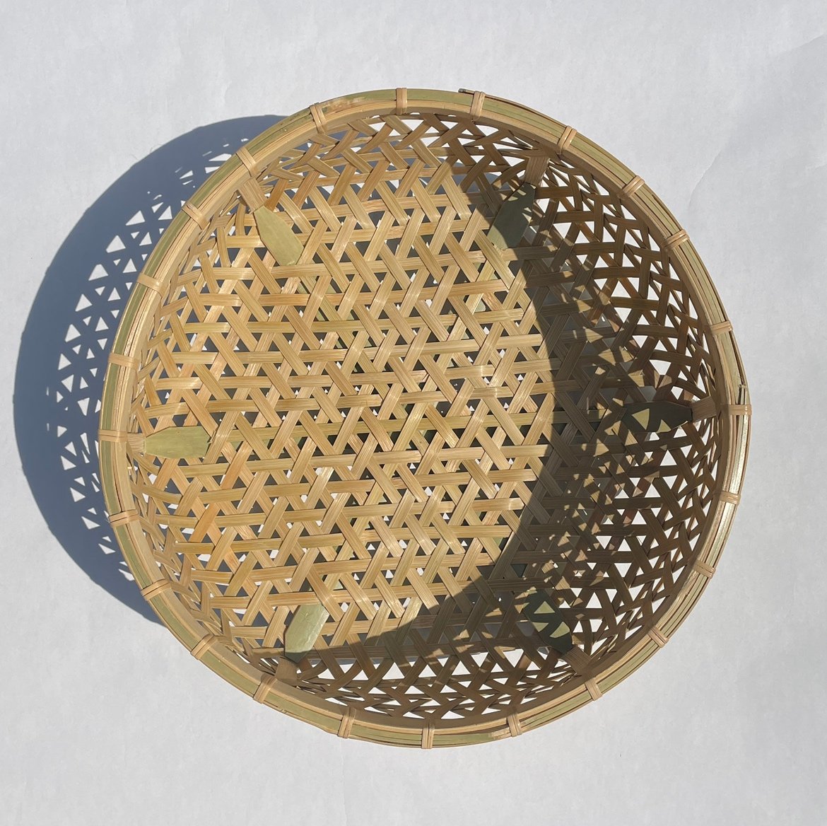 麻の葉編み高台付き竹かご | 民家園オンラインショップ