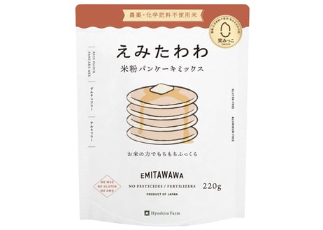 【農薬・化学肥料不使用】えみたわわ米粉パンケーキミックス 220g