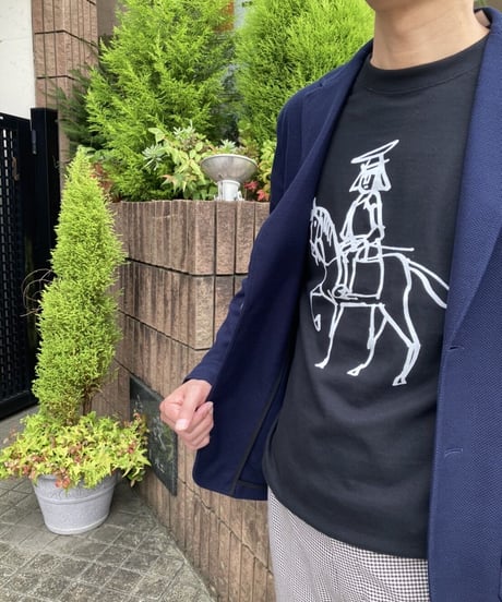 政宗騎馬像 Tシャツ　ブラック