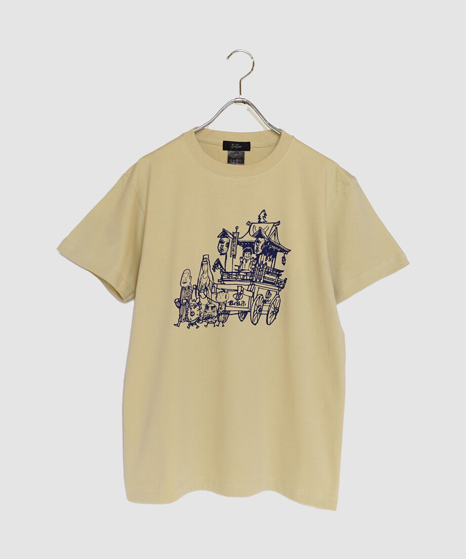 CELINE ベージュ 半袖Tシャツ 馬車デザイン CELINE 馬車プリント Tシャツ - メルカリ