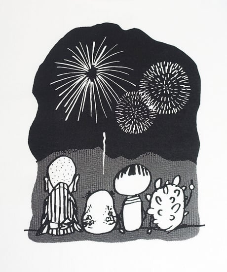 花火大会 ポケットTシャツ ホワイト