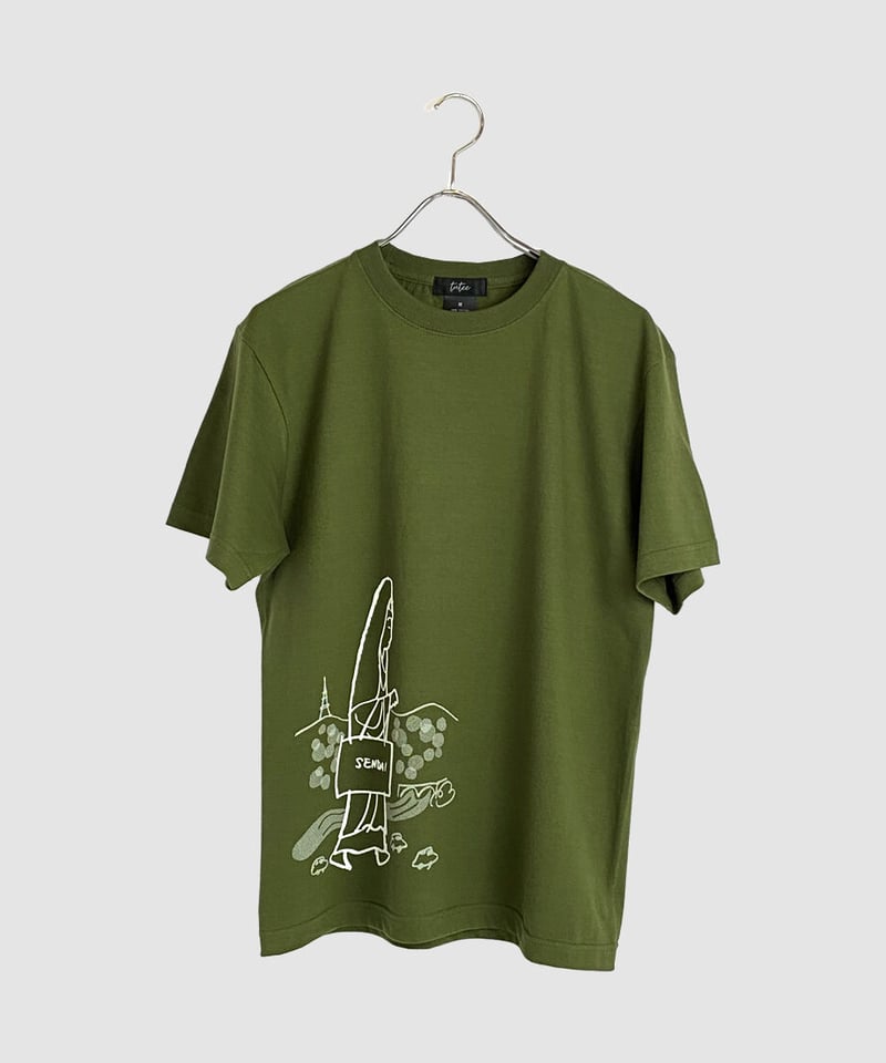STONE  Tシャツ カーキ バックロゴ 大観音ショッピングTシャツ カーキ | tutee