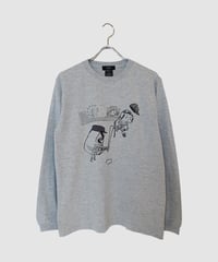 プレイボール　ロングスリーブTシャツ　ミックスグレー