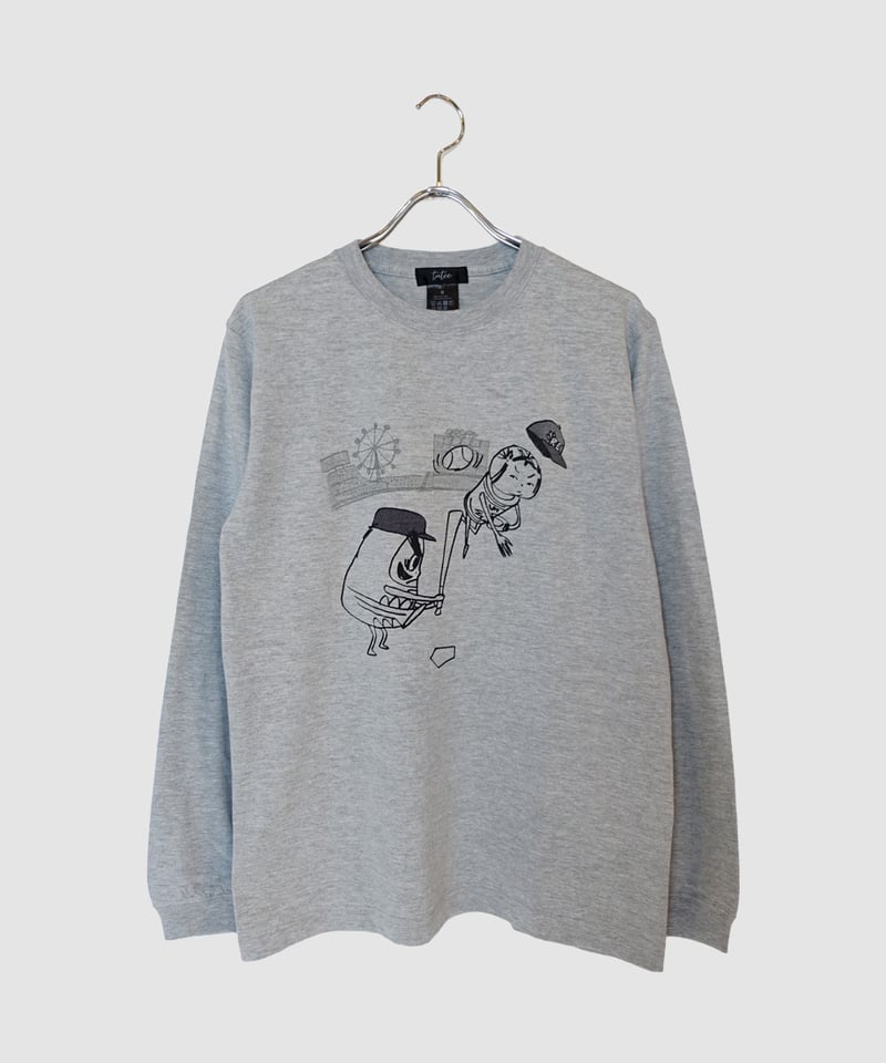 プレイボール ロングスリーブTシャツ ミックスグレー | tutee