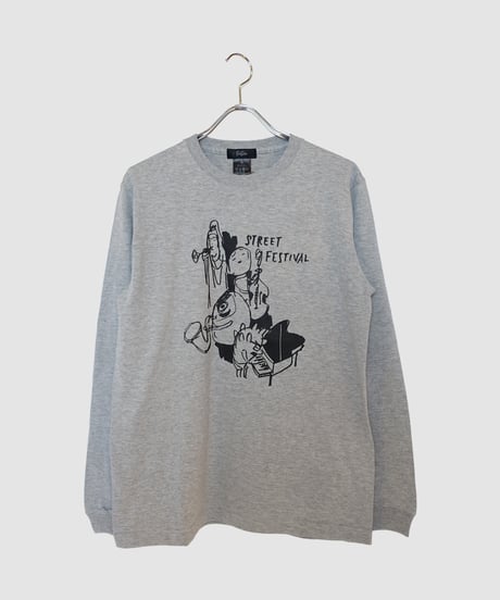 Jazz Band　ロングスリーブTシャツ　ミックスグレー
