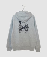 チームBUSHO ヘビーウェイトジップパーカー　グレー
