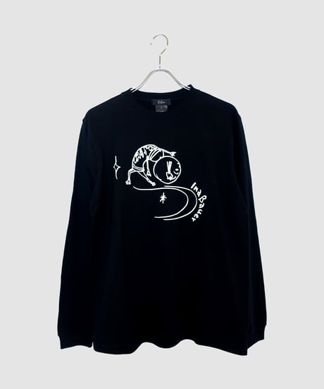 スケートこけし　ロングスリーブTシャツ　ブラック