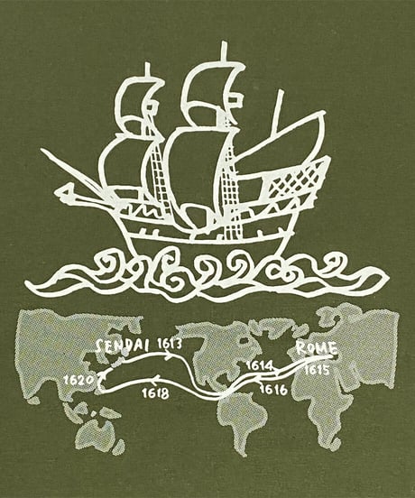 サン・ファン・バウティスタ号 Tシャツ　カーキ