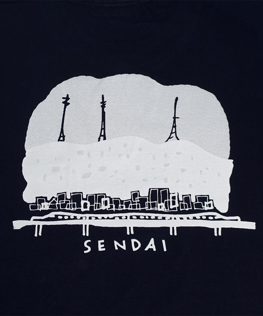 夜景と新幹線 ポケットTシャツ ネイビー | tutee 夜景と新幹線 ポケットTシャツ ネイビー | tutee
