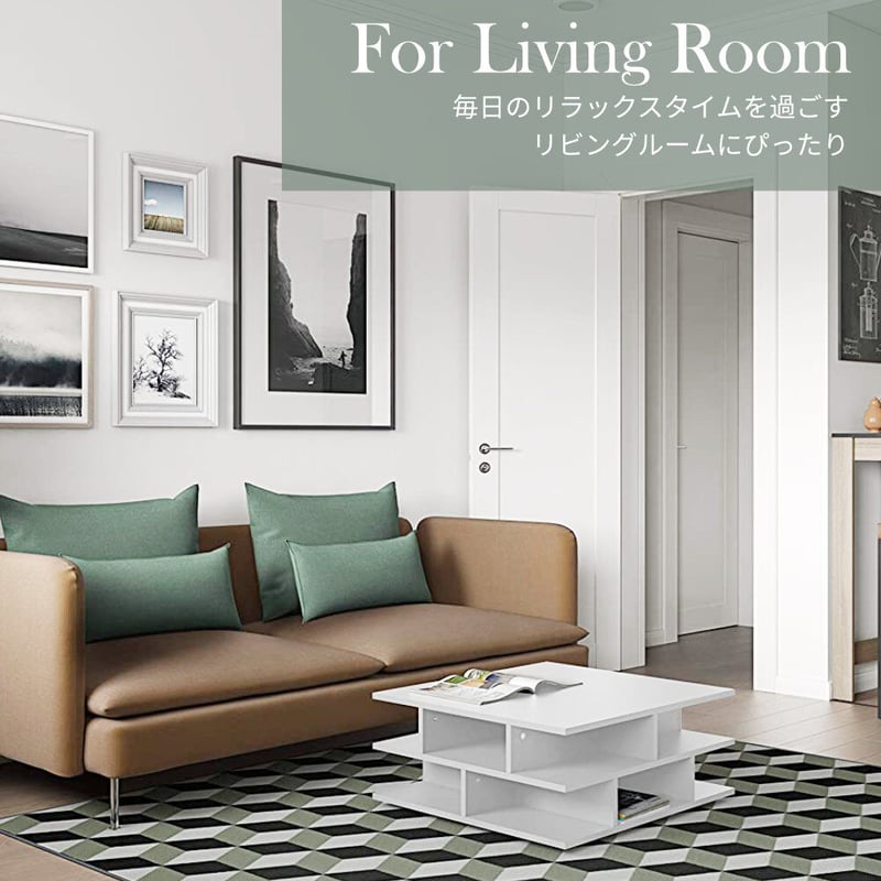 センターテーブル ローテーブル テーブル リビングテーブル正方形ホワイト北欧風 センターテーブル ローテーブル 正方形 ホワイト 北欧風 モダン