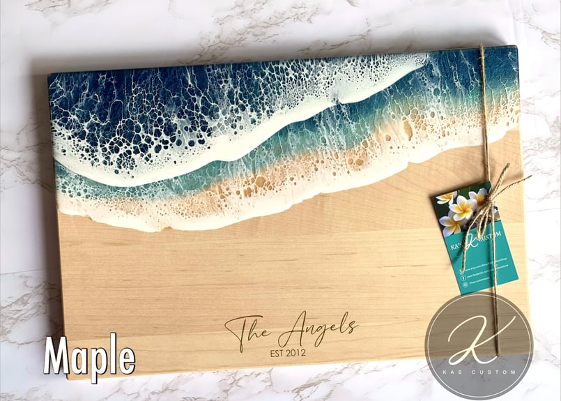 レジンアート【波のボード】受注制作/ メープルウッド | Resin