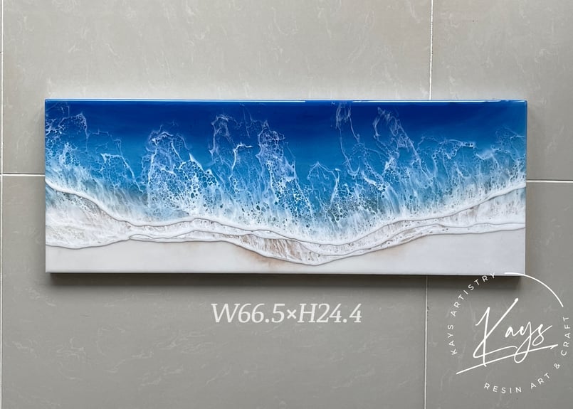 ☆波のアートボード☆W41㎝×D24㎝×H2㎝☆ レジン