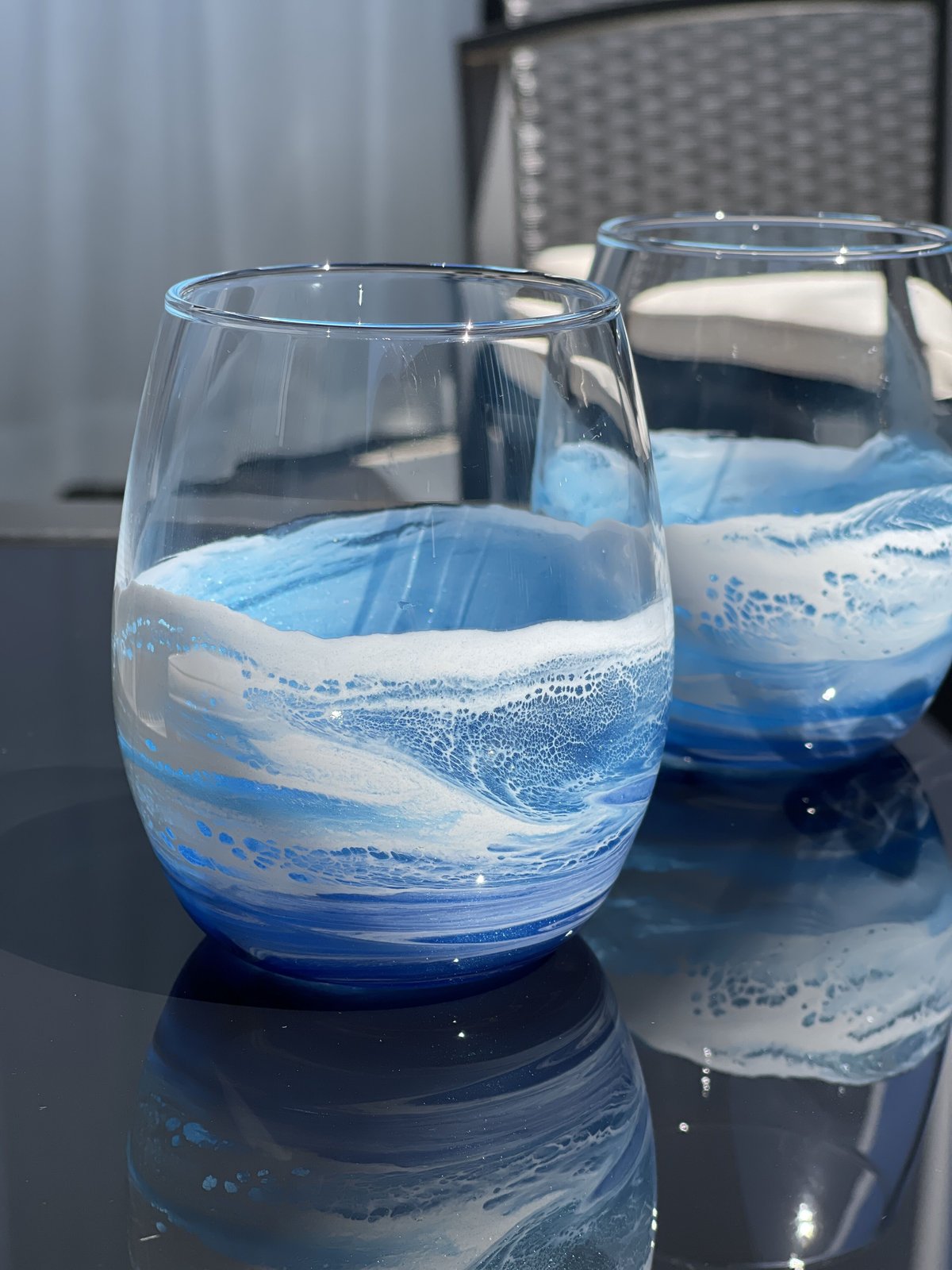 レジンアートワイングラス【波のグラス】S/ 1個*受注制作* | Resin Art