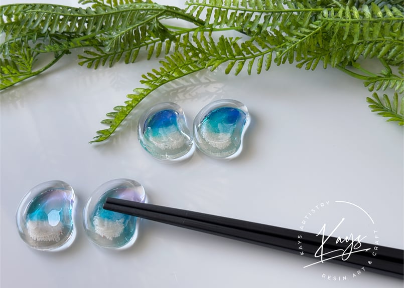 海の煌き 箸置き 2個セット | Resin Art Shop Kays Artistry