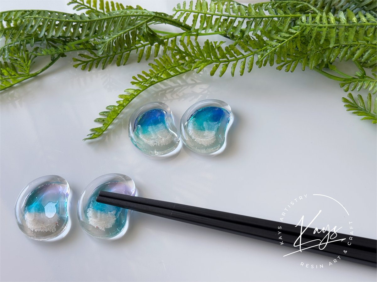 海の煌き 箸置き 2個セット | Resin Art Shop Kays Artistry