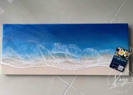 ★現品　レジンアート【波のキャンバス】　Wide panel 約W 54.6×22cm
