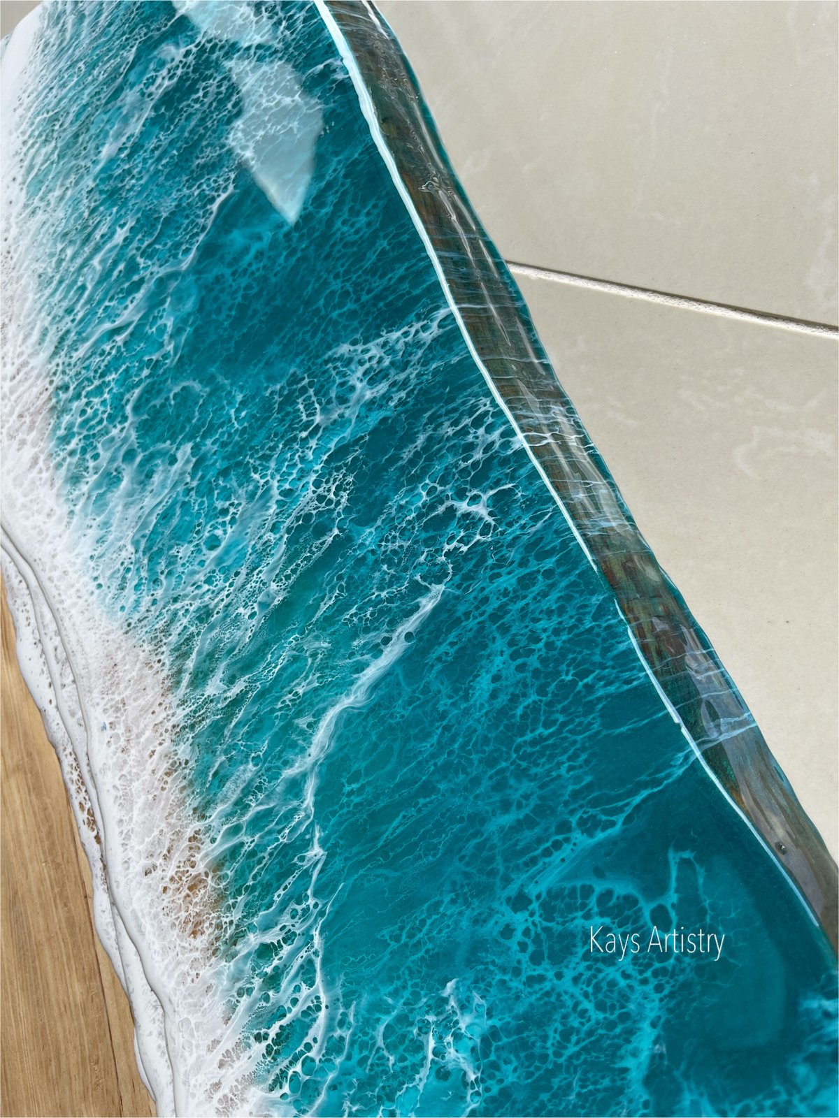 ホームデコ】受注制作 琉球松オーシャンアート/Home Decor | Resin Art