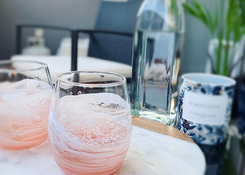 レジンアートワイングラス【波のグラス】S/ 1個*受注制作* | Resin Art