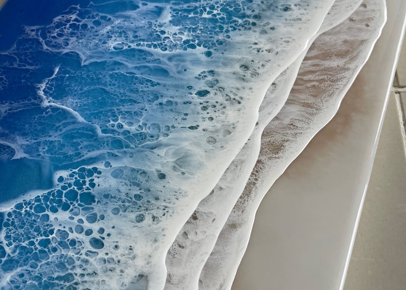 90cm×30cm 海アート ブルーオーシャン レジンアート 90cm×30cm 海アート ブルーオーシャン レジンアート